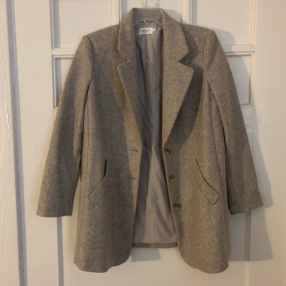 The Reset R Label Oatmeal Wool Blend Button Front Blazer Jacket, sz XS - Picture 2 of 5